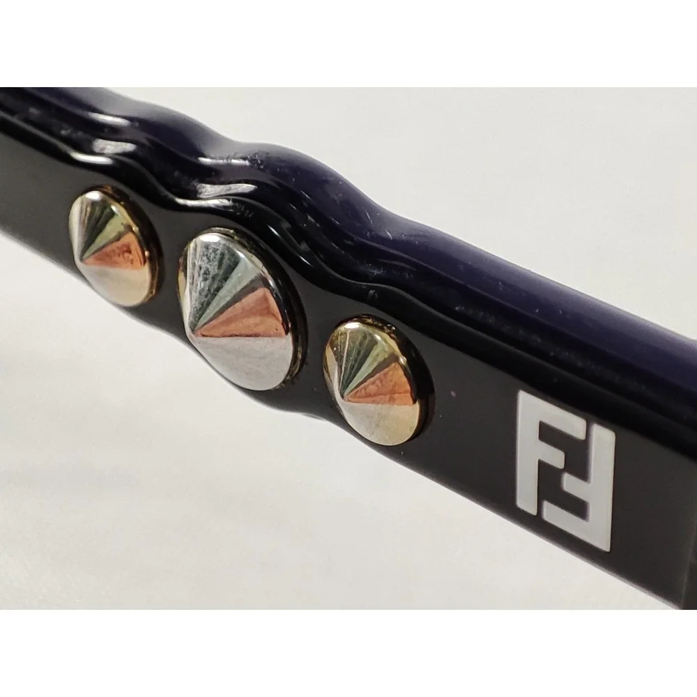 Fendi FF 0276 807 Black Studded Wave Eyeglass Frames with Case & Cloth 51-17-145